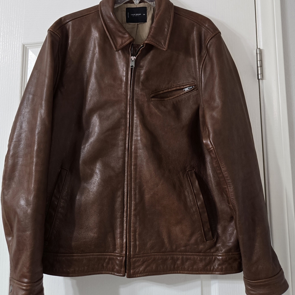 Lucky Brand Men's Brown Leather Jacket
